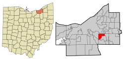 Cuyahoga County Ohio incorporated and unincorporated areas Maple Heights highlighted